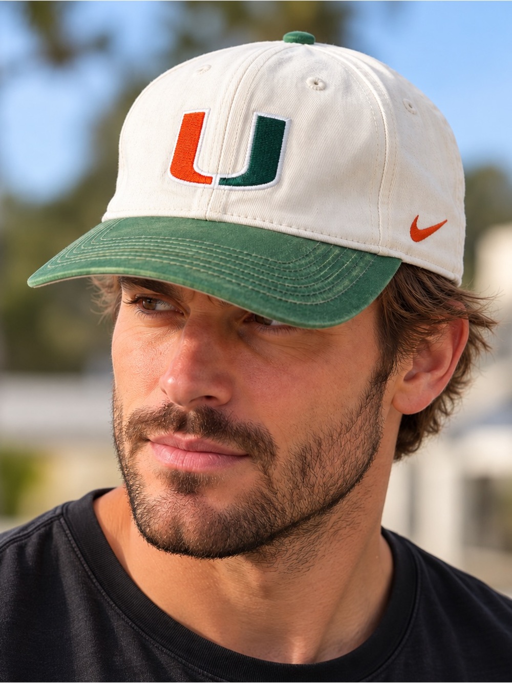 Vtg Nike Miami Hurricanes Snapback Hat The U Embroidered